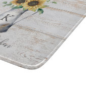 Rustieke Elegante Monogram Zonnebloem Eucalyptus Snijplank (Hoek)