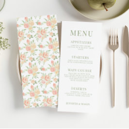 Rustieke elegante oranje bloem bruiloft menu