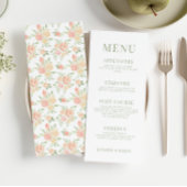 Rustieke elegante oranje bloem bruiloft menu