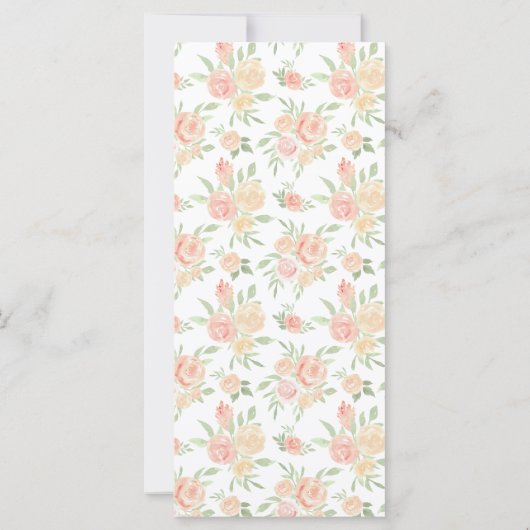 Rustieke elegante oranje bloem bruiloft menu (Achterkant)