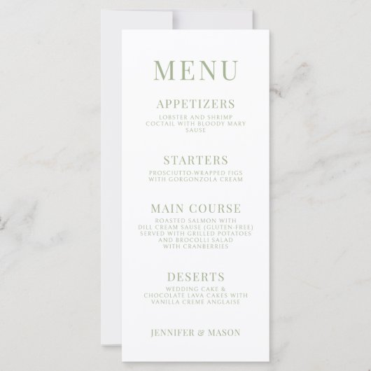 Rustieke elegante oranje bloem bruiloft menu (Voorkant)