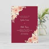 Rustieke Elegante Oranje Rozen Herfst Bourgondisch Kaart (Staand voorkant)