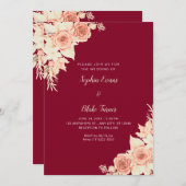 Rustieke Elegante Oranje Rozen Herfst Bourgondisch Kaart (Voorkant / Achterkant)