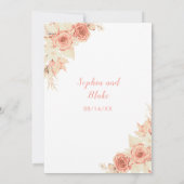 Rustieke Elegante Oranje Rozen Herfst Wit Bruiloft Kaart (Achterkant)