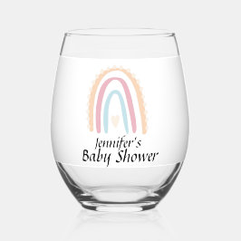 Rustieke Elegante Rainbow Baby shower Drinkware Se Wijnglas Zonder Voet