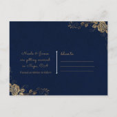  rustieke Elegante Rozen hoeken Save the Date Aankondigingskaart (Achterkant)