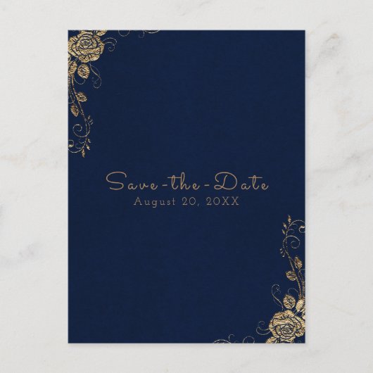  rustieke Elegante Rozen hoeken Save the Date Aankondigingskaart (Voorkant)