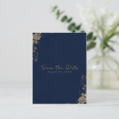  rustieke Elegante Rozen hoeken Save the Date Aankondigingskaart (Staand voorkant)