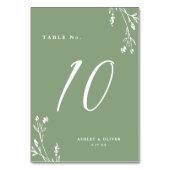 Rustieke Elegante Salie Groene Wildbloemen Boho Br Kaart (Voorkant)