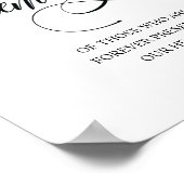 Rustieke Elegante Trouw Herdenkingstafel Kaars Bor Poster (Hoek)
