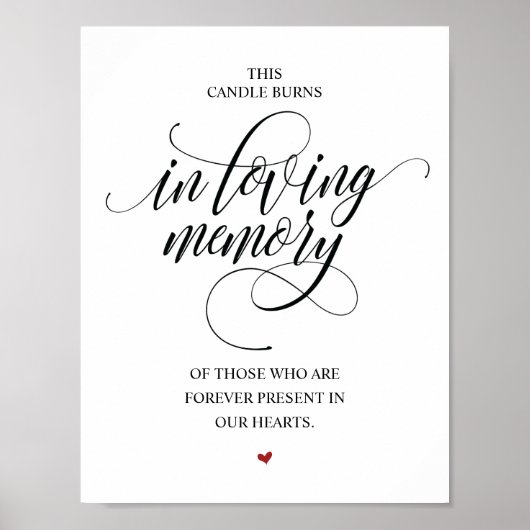 Rustieke Elegante Trouw Herdenkingstafel Kaars Bor Poster (Voorkant)