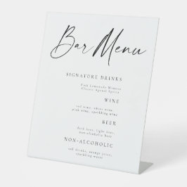 Rustieke Elegante Trouwbar Menu Tafelbordje Reclamebord Met Voetstuk