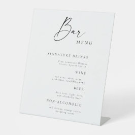 Rustieke Elegante Trouwbar Menu Tafelkaart Reclamebord Met Voetstuk