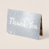 Rustieke Elegante Trouwen Echte Folie Dank u kaart (Voorkant)