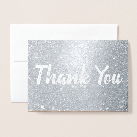 Rustieke Elegante Trouwen Echte Folie Dank u kaart (Voorkant met envelop)