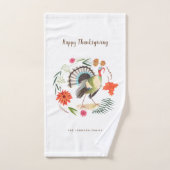 Rustieke Elegante Turkije Thanksgiving Botanisch Handdoek (Handdoek)