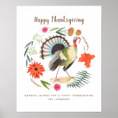 Rustieke Elegante Turkije Thanksgiving Botanisch Poster (Voorkant)