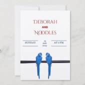 Rustieke Elegante unieke vogel bruiloft uitnodigin Kaart (Achterkant)