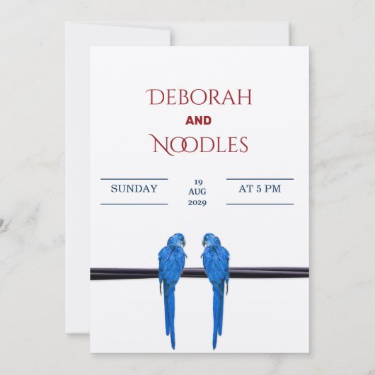 Rustieke Elegante unieke vogel bruiloft uitnodigin Kaart (Achterkant)