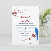 Rustieke Elegante unieke vogel bruiloft uitnodigin Kaart (Staand voorkant)