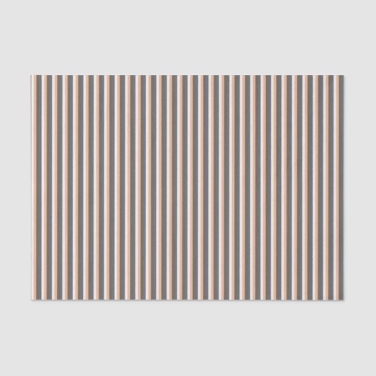 Rustieke Elegante Verticale Strepen Roze Bruin Gri Tissuepapier (Voorkant)