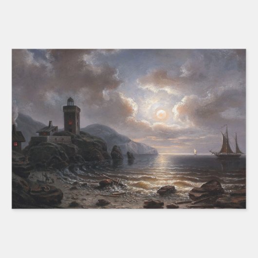 Rustieke  Elegante Vrouw Ocean Decoupage Inpakpapier Vel (Voorkant 3)