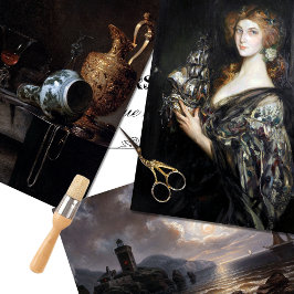 Rustieke  Elegante Vrouw Ocean Decoupage Inpakpapier Vel