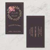 Rustieke Elegante Waterverf Bloemen Visitekaartje (Voorkant / Achterkant)