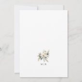 Rustieke Elegante Waterverf Bloemen Winterbruiloft Kaart (Achterkant)