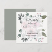 Rustieke elegante waterverf bloemenhuwelijk RSVP Kaart (Voorkant / Achterkant)