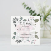 Rustieke elegante waterverf bloemenhuwelijk RSVP Kaart (Staand voorkant)