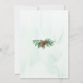 Rustieke Elegante Waterverf Pijnboom Bos Bruiloft Save The Date (Achterkant)