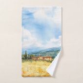 Rustieke Elegante Waterverf Toscaans Mediterraan Bad Handdoek (Handdoek)