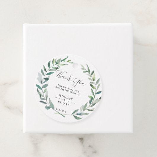 Rustieke elegante Waterverf verlaat Bruiloft Dank  Bedankjes Labels (In situ)