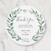 Rustieke elegante Waterverf verlaat Bruiloft Dank  Bedankjes Labels (Voorkant)