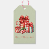 Rustieke Elegante Waterverf Vintage Kerst Cadeaulabel (Voorkant)
