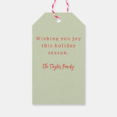 Rustieke Elegante Waterverf Vintage Kerst Cadeaulabel (Achterkant)