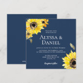 Rustieke Elegante Waterverf Zonnebloemen bloemenbl Kaart (Voorkant / Achterkant)