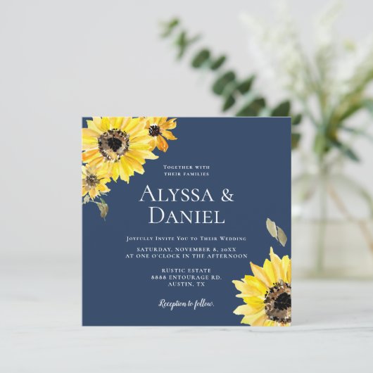 Rustieke Elegante Waterverf Zonnebloemen bloemenbl Kaart (Staand voorkant)