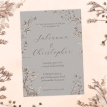 Rustieke Elegante Wilde Bloemen Script Bruiloft