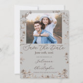 Rustieke Elegante Wilde Bloemen Script Foto Save The Date (Voorkant)