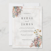 Rustieke Elegante Wildflower Wedding Kaart (Voorkant)