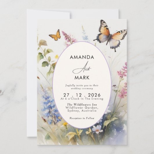 Rustieke Elegante Wildflowers Bloom Kaart (Voorkant)