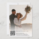 Rustieke Elegante Winter Bloemen foto Qr code Brui Kaart (Achterkant)