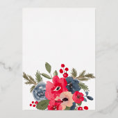 Rustieke Elegante Winter Bloemen Waterverf Bruilof Folie Uitnodiging (Achterkant)