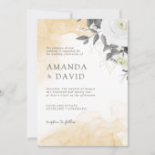 Rustieke Elegante Witte Bloemen Huwelijksuitnodigi Kaart (Voorkant)