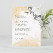 Rustieke Elegante Witte Bloemen Huwelijksuitnodigi Kaart (Staand voorkant)