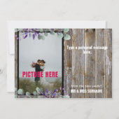 Rustieke Elegante Witte Typografie Foto Bruiloft (Achterkant)