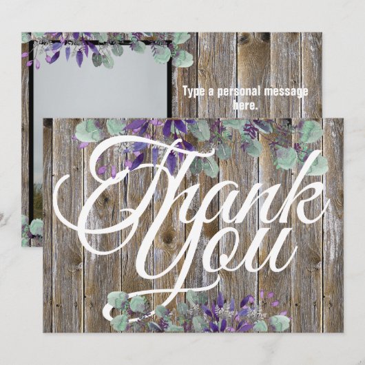 Rustieke Elegante Witte Typografie Foto Bruiloft (Voorkant / Achterkant)