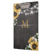 Rustieke Elegante Zonnebloem Eucalyptus Bloemen Zw Klembord (Links)